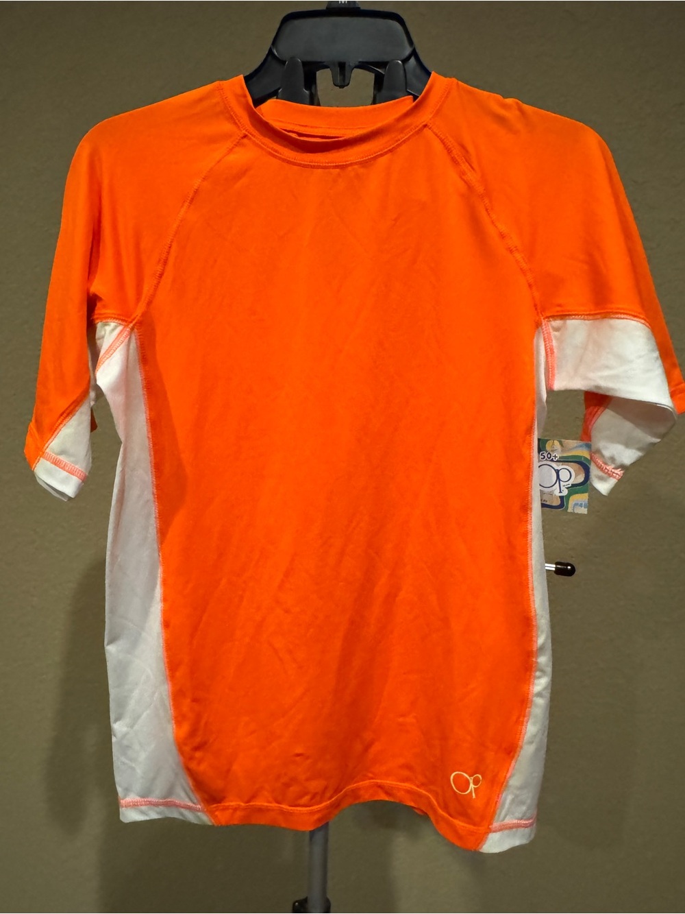 Youth OP Orange and White UPF 50+ Short Sleeve Shirt